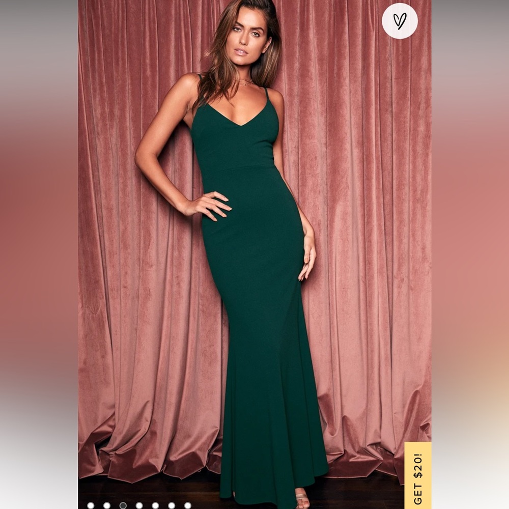 Lulus Infinite Glory Forest Green Maxi Dress